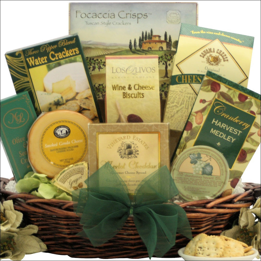 Cheese and Crackers Christmas gift basket